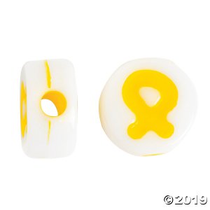 Yellow Ribbon Beads - 8mm (200 Piece(s))