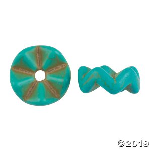 Turquoise Chevron Stone Beads - 10mm (50 Piece(s))