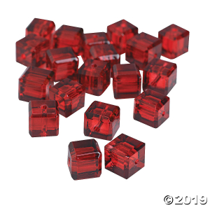 Garnet Cube Cut Crystal Beads - 8mm (48 Piece(s))