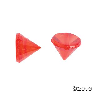 Red & Clear Cone Beads - 10mm (24 Piece(s))