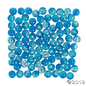 Crushed Glass Aquamarine Green Beads - 8mm (100 Piece(s))