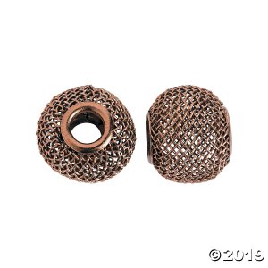 Blue & Brown Mesh Large Hole Beads - 16mm (24 Piece(s))