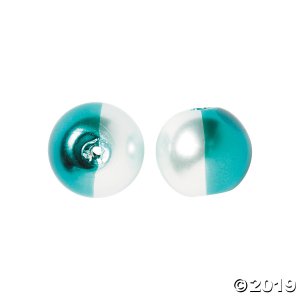 Teal & White Pearl Beads - 8mm (200 Piece(s))