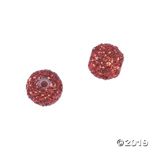 Red Glitter Beads (100 Piece(s))