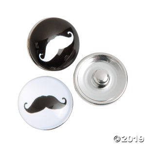 Large Mustache Snap Beads - 19mm (Per Dozen)