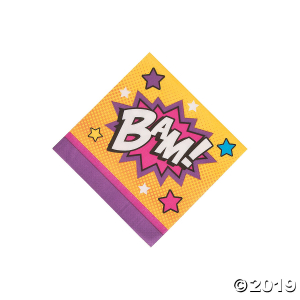 Superhero Girl Beverage Napkins (16 Piece(s)) Superhero Girl Beverage Napkins (16 Piece(s))