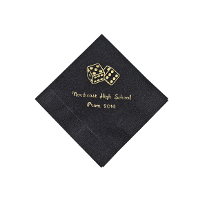 Black Casino Personalized Napkins with Gold Foil - Beverage (50 Piece(s))