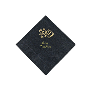 Black Casino Personalized Napkins with Gold Foil - Beverage (50 Piece(s))