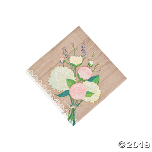 Rustic Wedding Beverage Napkins (16 Piece(s))