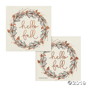 Hello Fall Beverage Napkins (8 Piece(s))