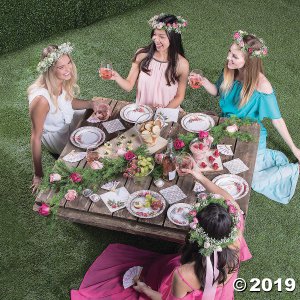 Floral Plaid Bridal Shower Beverage Napkins (16 Piece(s))