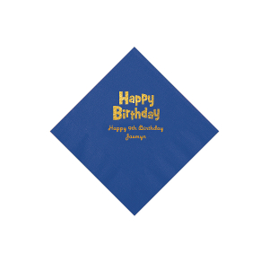 Blue Birthday Personalized Napkins - Beverage (50 Piece(s))