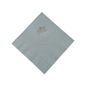 Silver Snowflake Personalized Napkins with Silver Foil - Beverage (50 Piece(s))