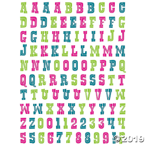 Basic Alphabet Sticker Pack (Per Dozen)