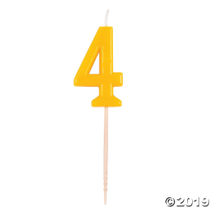 Yellow Number 4 Candle (1 Piece(s))