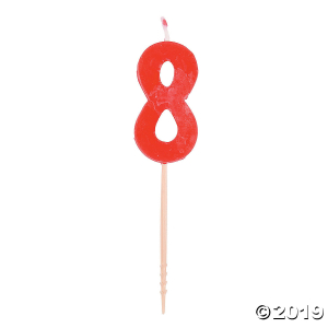 Red Number 8 Candle (1 Piece(s))