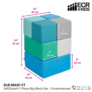 ECR4Kids Softzone Foam Big Building Blocks - Contemporary, 7pc Set (1 Unit(s))