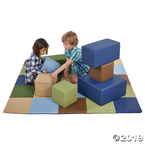 ECR4Kids Softzone Foam Big Building Blocks - Earthtone, 7pc Set (1 Unit(s))