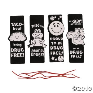 Color Your Own Fuzzy Red Ribbon Week Bookmarks (Per Dozen)
