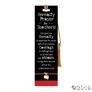 Serenity Prayer for Teachers Laminated Bookmark with Pin (1 Piece(s))
