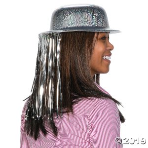Holographic Derby Hats with Tinsel (Per Dozen)