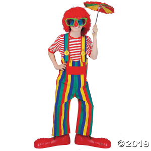 Boy's Striped Clown Overalls Costume - Large (1 Piece(s)) Boy's Striped Clown Overalls Costume - Large (1 Piece(s))