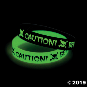 Glow-in-the-Dark Halloween Skull Bracelets (Per Dozen)