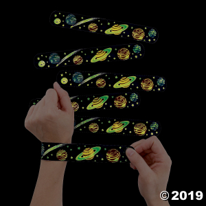 Glow-in-the-Dark Space Slap Bracelets (Per Dozen)