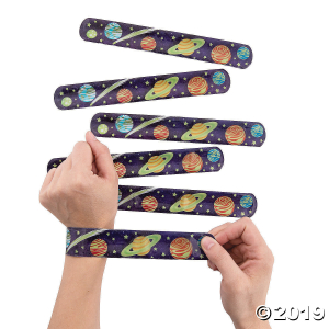 Glow-in-the-Dark Space Slap Bracelets (Per Dozen)