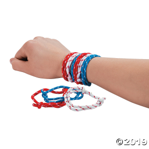 Adjustable Patriotic Friendship Rope Bracelets (72 Piece(s))