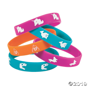 Fun Icons Rubber Bracelet Assortment (100 Piece(s))