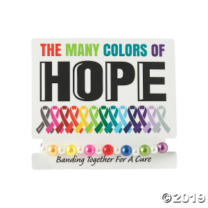 Colors of Cancer Bracelets with Card (Per Dozen)