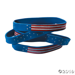 Patriotic Flag Silicone Bracelets (Per Dozen)