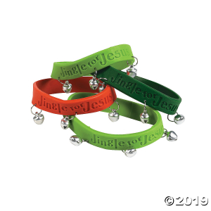 Jingle for Jesus Rubber Bracelets with Bells (Per Dozen)