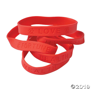 Chinese Character Rubber Bracelets (24 Piece(s))