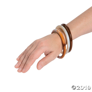 Cream, Tan and Brown Acrylic Bangle Bracelets (3 Piece(s))