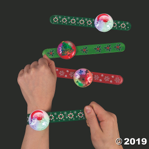 Christmas Flashing Slap Bracelets (Per Dozen)