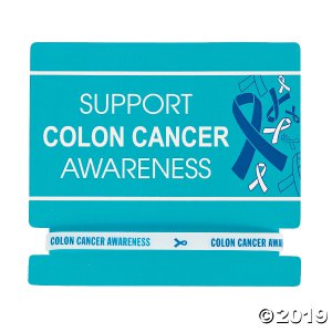 Colon Cancer Awareness Rubber Bracelets on Card (Per Dozen)