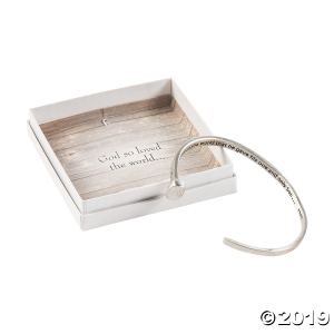 John 3:16 Silvertone Cuff Bracelet (1 Piece(s))
