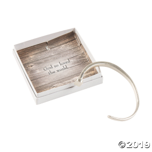 Religious Silvertone Cuff Bracelet (1 Piece(s))