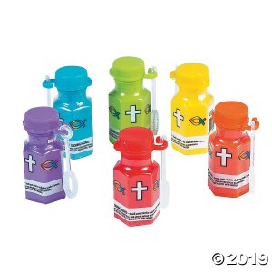 Religious Hexagon Mini Bubble Bottles (48 Piece(s))