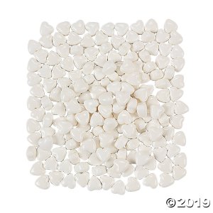 Pearl White Hard Candy Hearts (386 Piece(s))