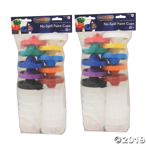 Creativity Street® No-Spill Round Paint Cups with Colored Lids, Round, Colored Lids, 3" Dia., 20 Cups (2 Piece(s))