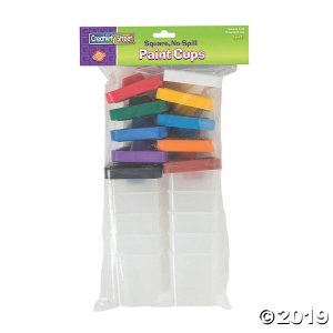 Creativity Street® No-Spill Paint Cups, Square, Colored Lids, 3" Dia., 20 Cups (2 Piece(s))