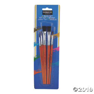 Sargent Art® All-Purpose Mixed Hair Brush Assortment, 5 Per Pack, 12 Packs (12 Piece(s))