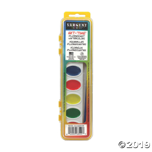 Sargent Art® Fluorescent Watercolor Pan with Brush Set, 12 Sets (12 Piece(s))