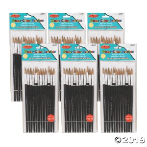 Charles Leonard® Water Color Paint Brushes, # 10, Camel Hair, Black Handle, 72 count (6 Piece(s))