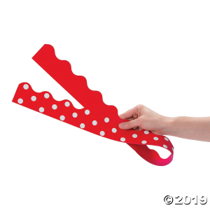 Double-Sided Solid & Polka Dot Bulletin Board Borders - Red (Per Dozen)