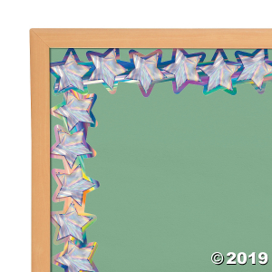 Iridescent Stars Die Cut Bulletin Board Borders (Per Dozen)