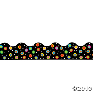 Dots on Black Bulletin Board Borders (Per Dozen)